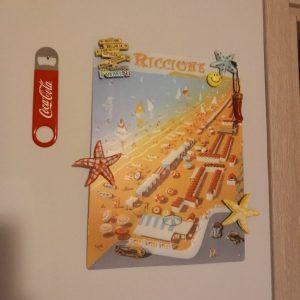 Targa metallica stile vintage Riccione magnetica 40×30 cm