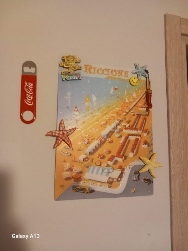 Targa metallica stile vintage Riccione magnetica 40×30 cm
